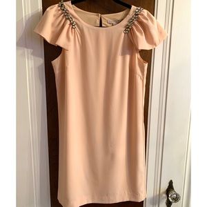 Pink Cocktail Dress With Beaded Shoulders NWT